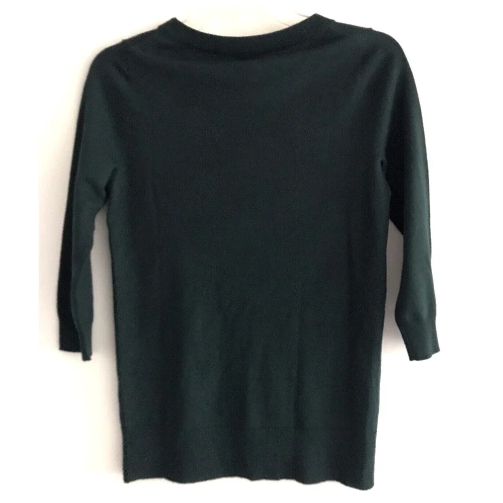 J. Crew | Women's 3/4 Sleeve Crew Neck Pullover Wool Tee Size XS Green